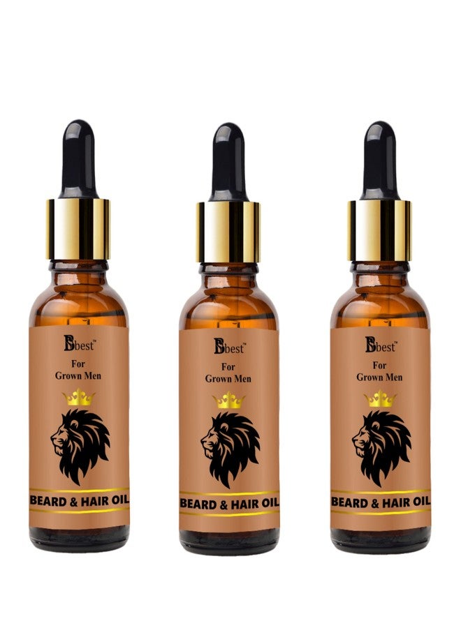 BBest Beard Growth Oil - 30 ml Pack of 3) | With Redensyl & 15 Natural Oils Including Jojoba, Almond & Vitamin E | Boosts Beard Growth, Strengthens Hair & Nourishes Roots | No Harmful Chemicals - Image 1